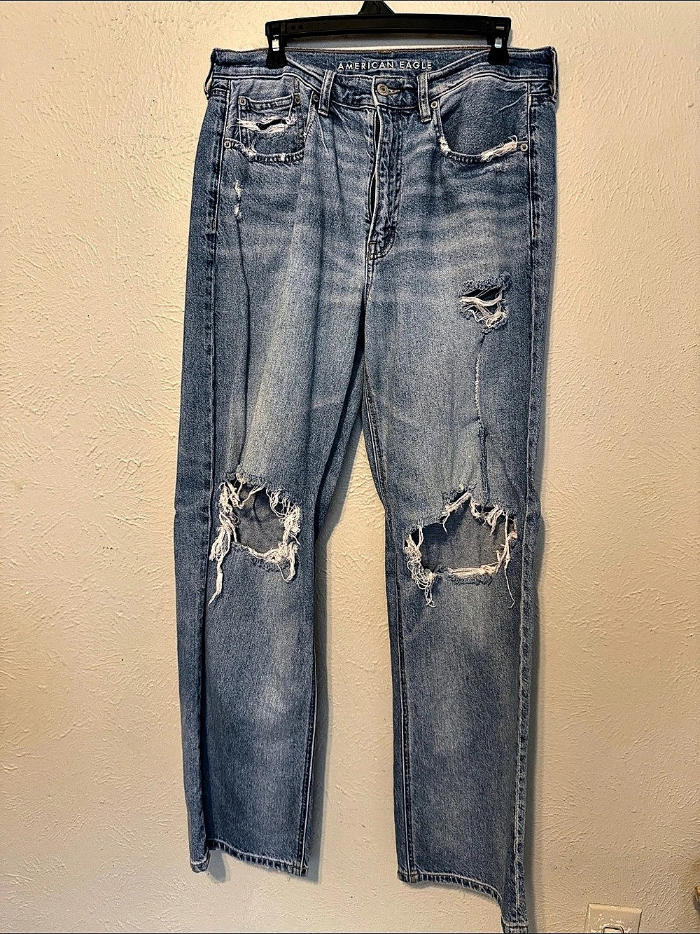 American Eagle AE Ne(X)t Level Jean Distressed Skinny Jeans in Blue Waist 12